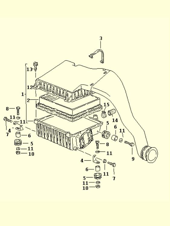 Air Filter Housing and Air Flow Sensor - Removal and Installation