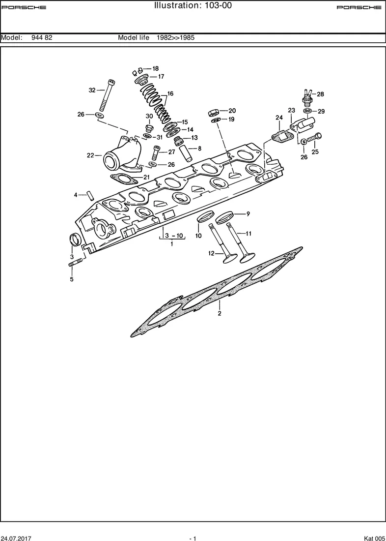 Cylinder head diagram