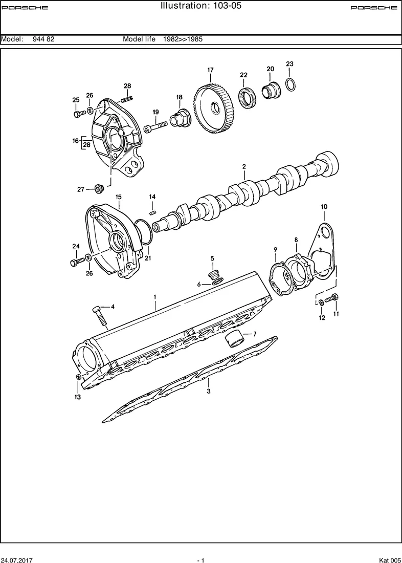 Camshaft housing diagram
