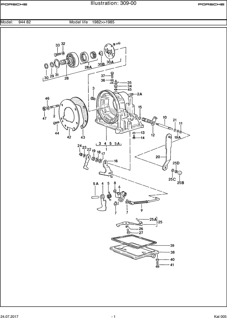 Transmission case diagram