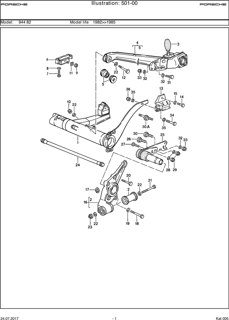 Rear axle carrier diagram