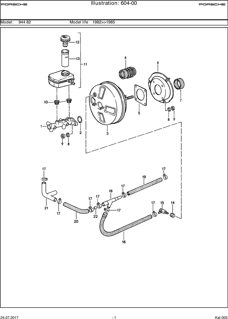 Brake master cylinder diagram