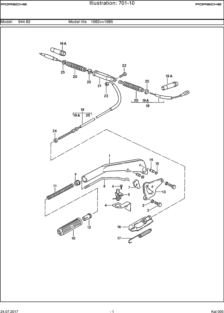 Parking-brake lever diagram