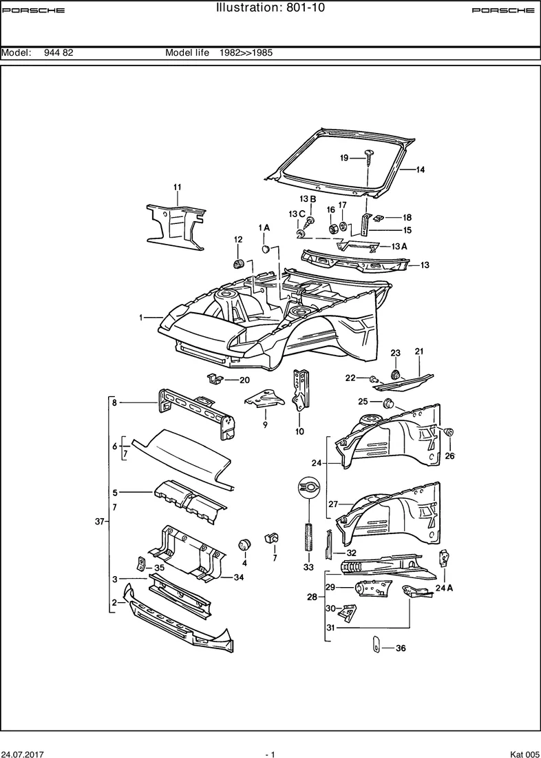 Body front section diagram