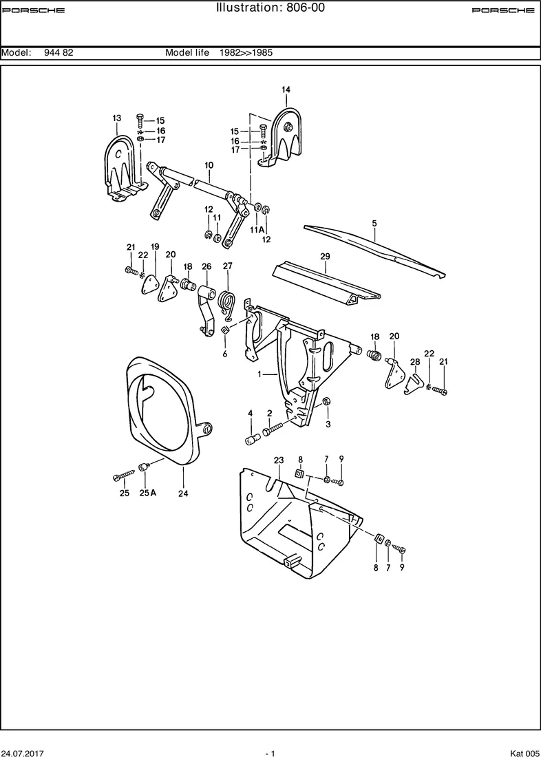 Pop-up headlight diagram
