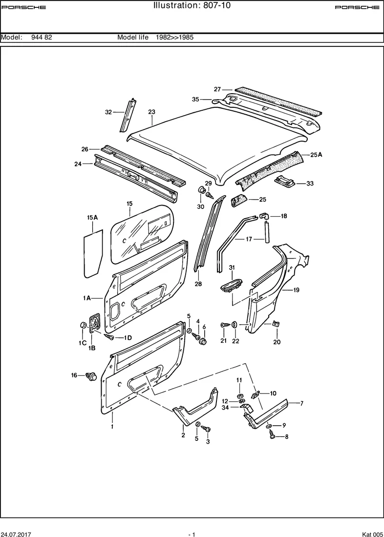 Door trim panel diagram