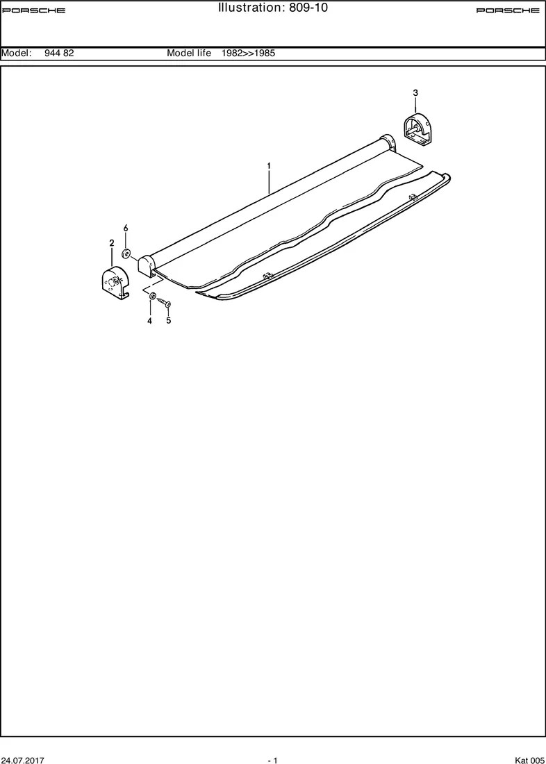 Luggage compartment cover diagram