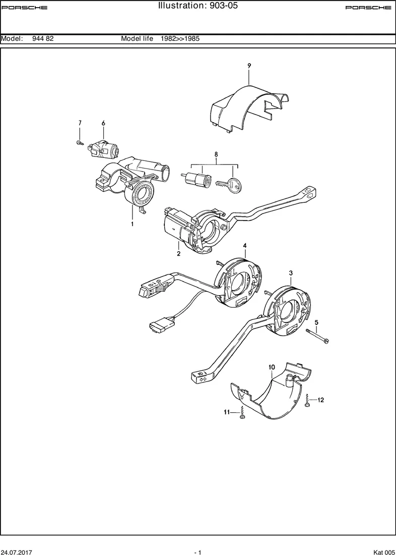 Steering lock housing diagram