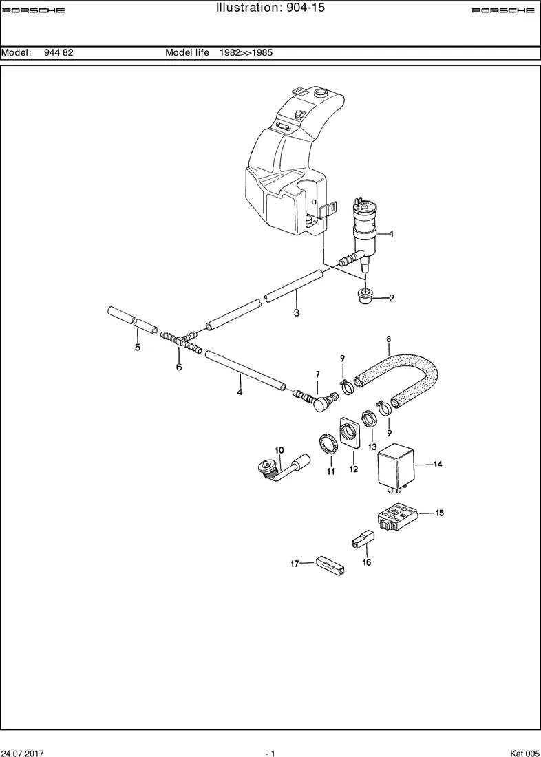 Headlight washer system                            M288 diagram