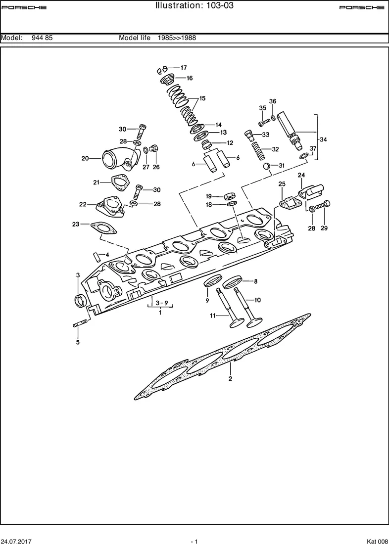 Cylinder head                                      M44.50/51 diagram