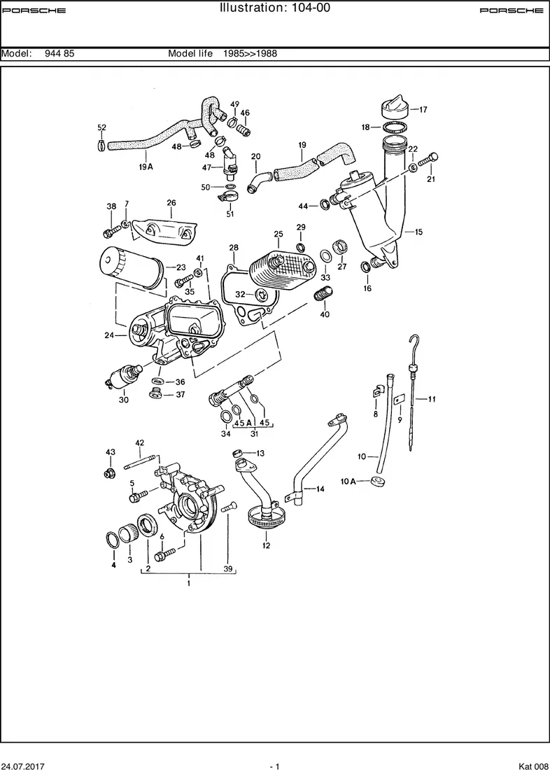 Engine lubrication                                 M44.05/06/07 diagram