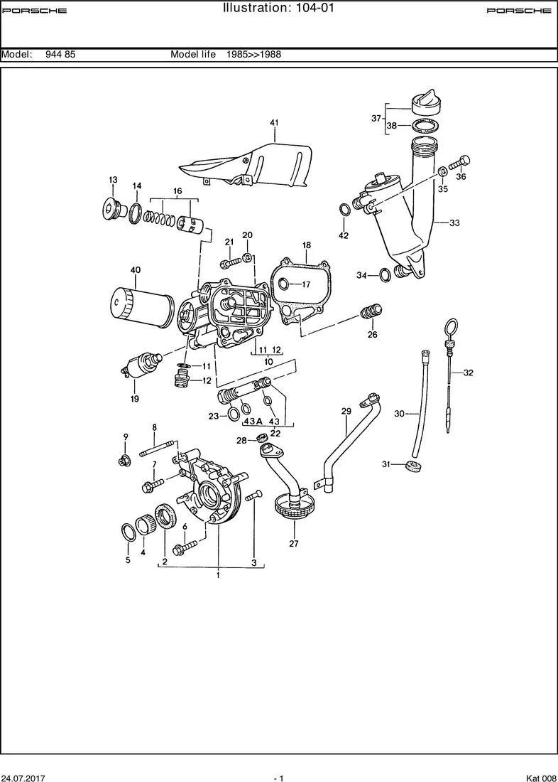 Engine lubrication                                 M44.50/51 diagram