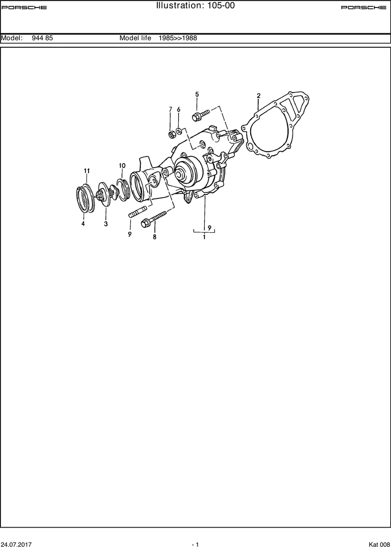 Water pump                                         M44.05/06/07 diagram