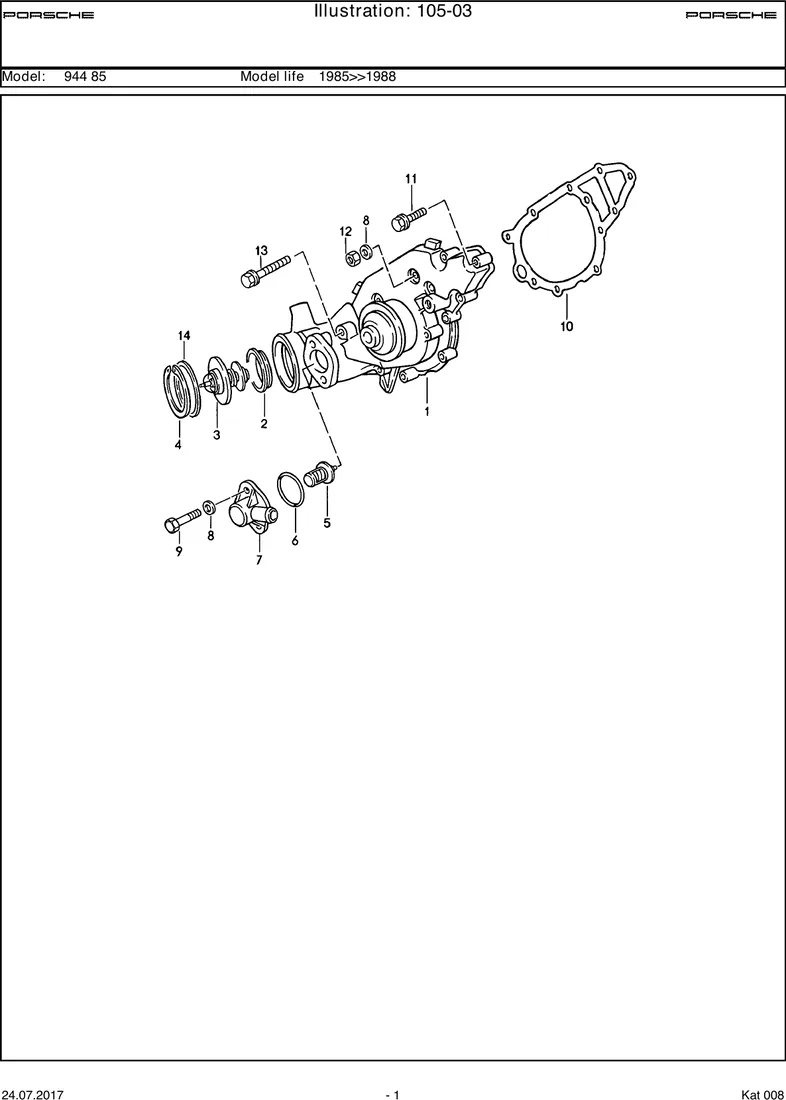 Water pump                                         M44.50/51 diagram