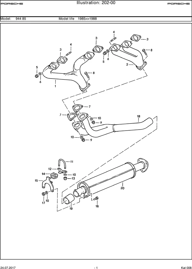 Exhaust system                                     M44.05/06 diagram