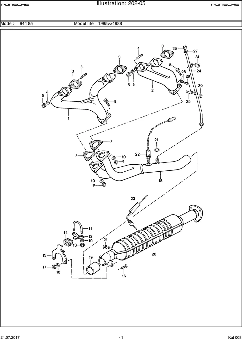 Exhaust system                                      M44.05/06 diagram