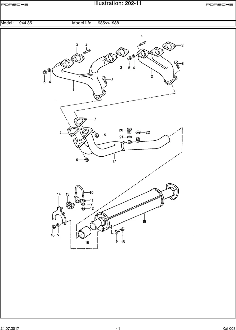 Exhaust system                                     M44.09/10 diagram