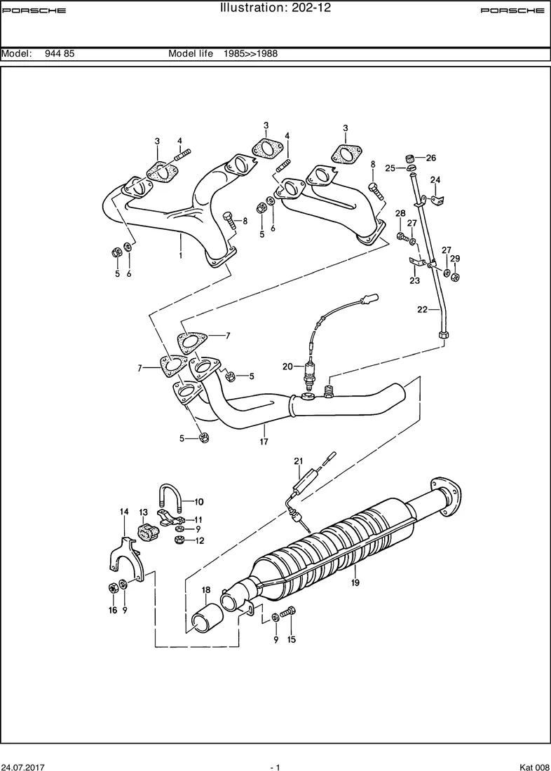 Exhaust system                                     M44.09/10 diagram