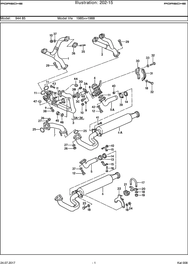 Exhaust system                                     M44.50/51 diagram