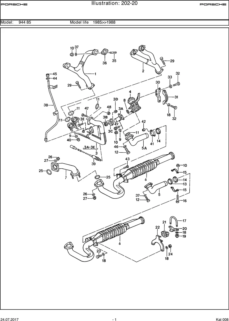 Exhaust system                                     M44.50/51 diagram
