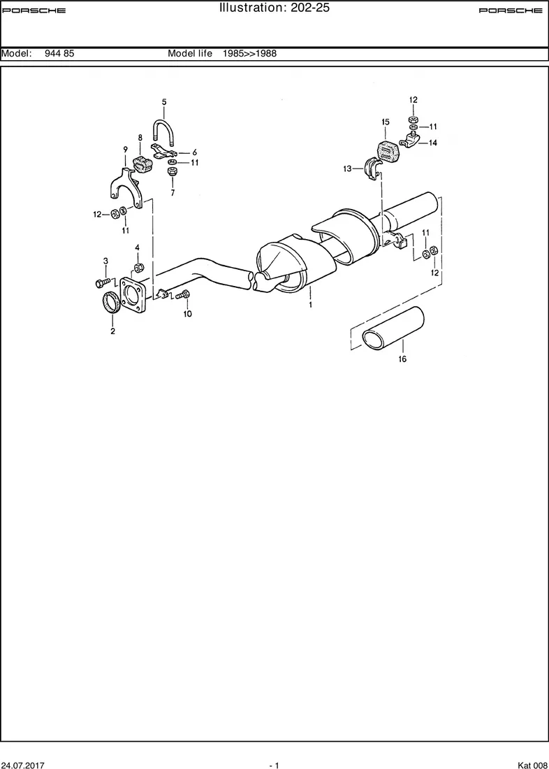 Exhaust system                                       M44.50/51 diagram