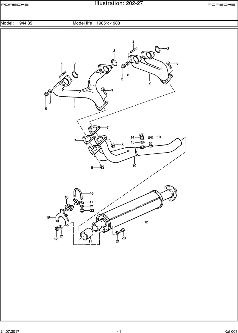 Exhaust system                                     M44.40 diagram
