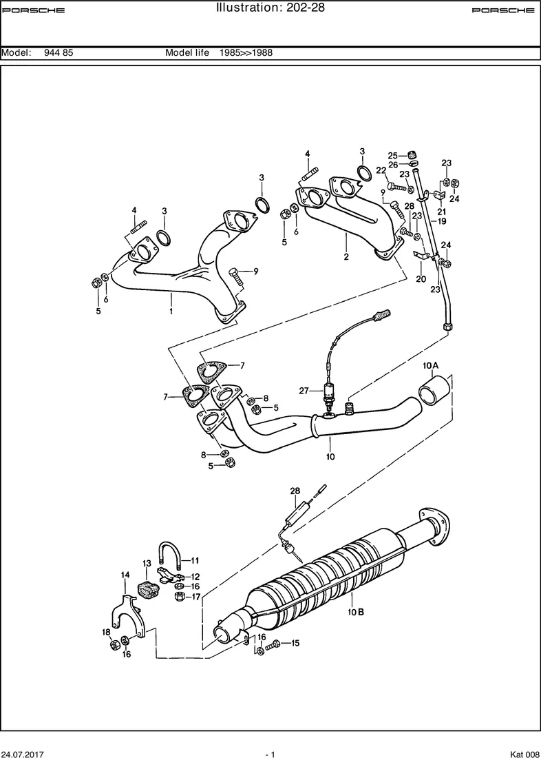 Exhaust system                                     M44.40 diagram