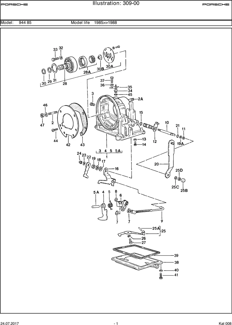 Transmission case diagram