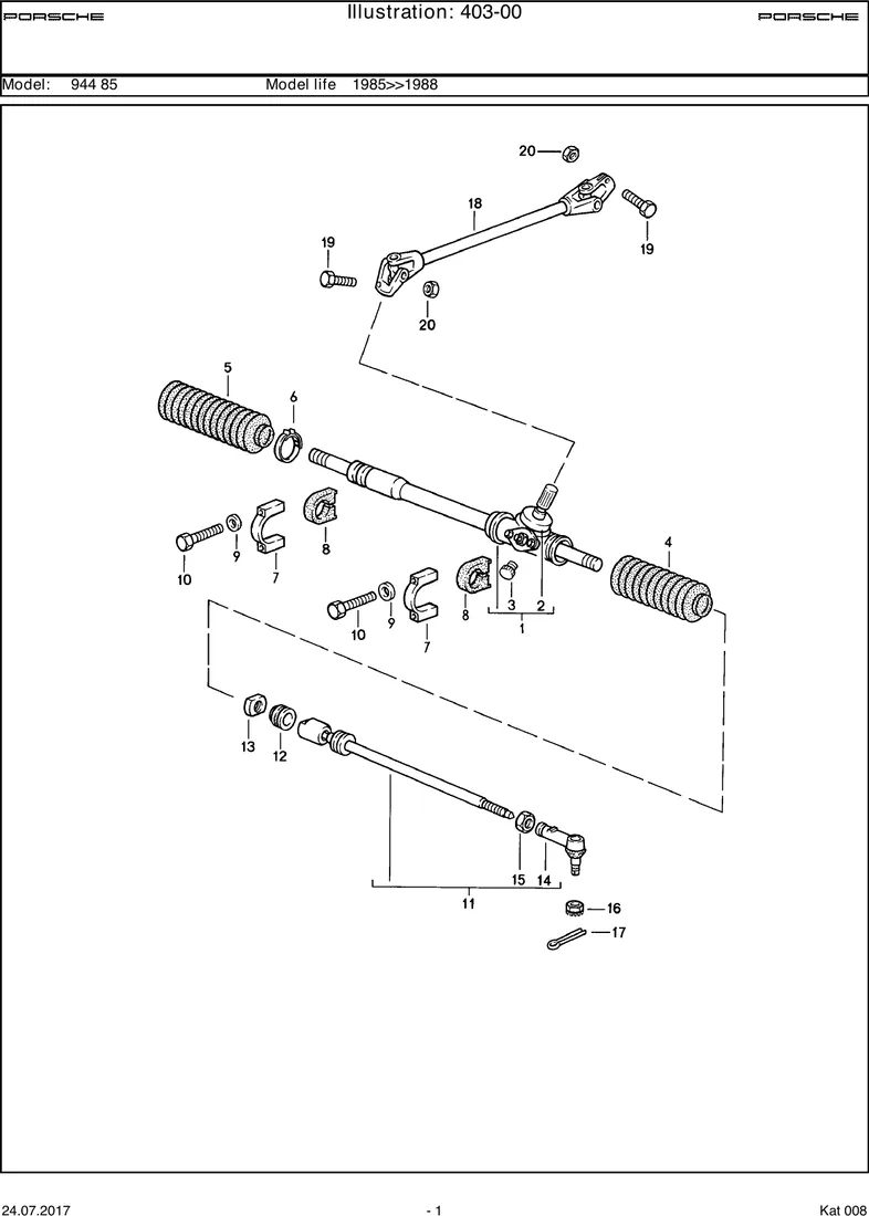 Steering gear diagram