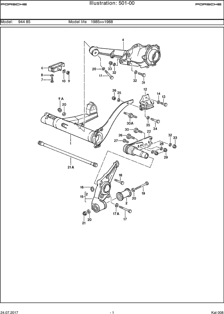 Rear axle carrier diagram