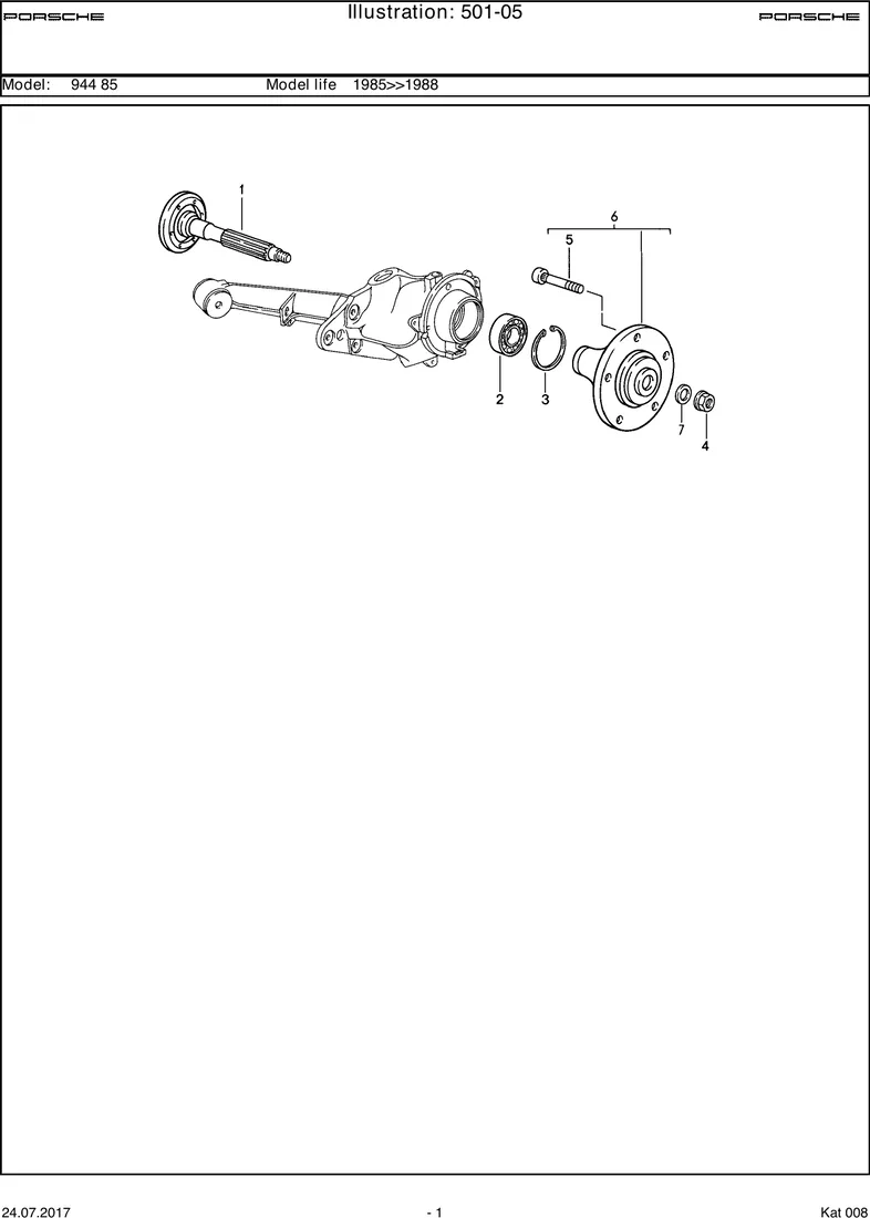 Rear wheel shaft diagram