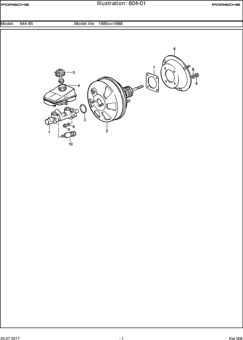 Brake master cylinder                              M593 diagram