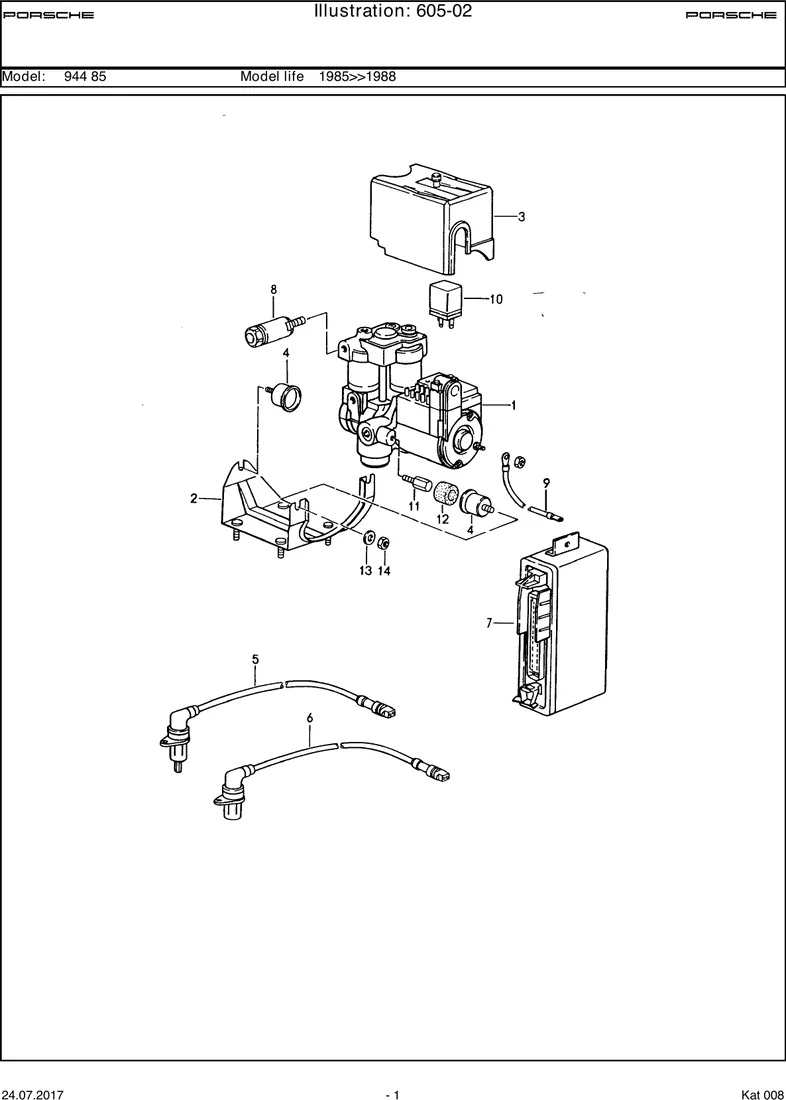 Hydraulic unit                                     M593 diagram
