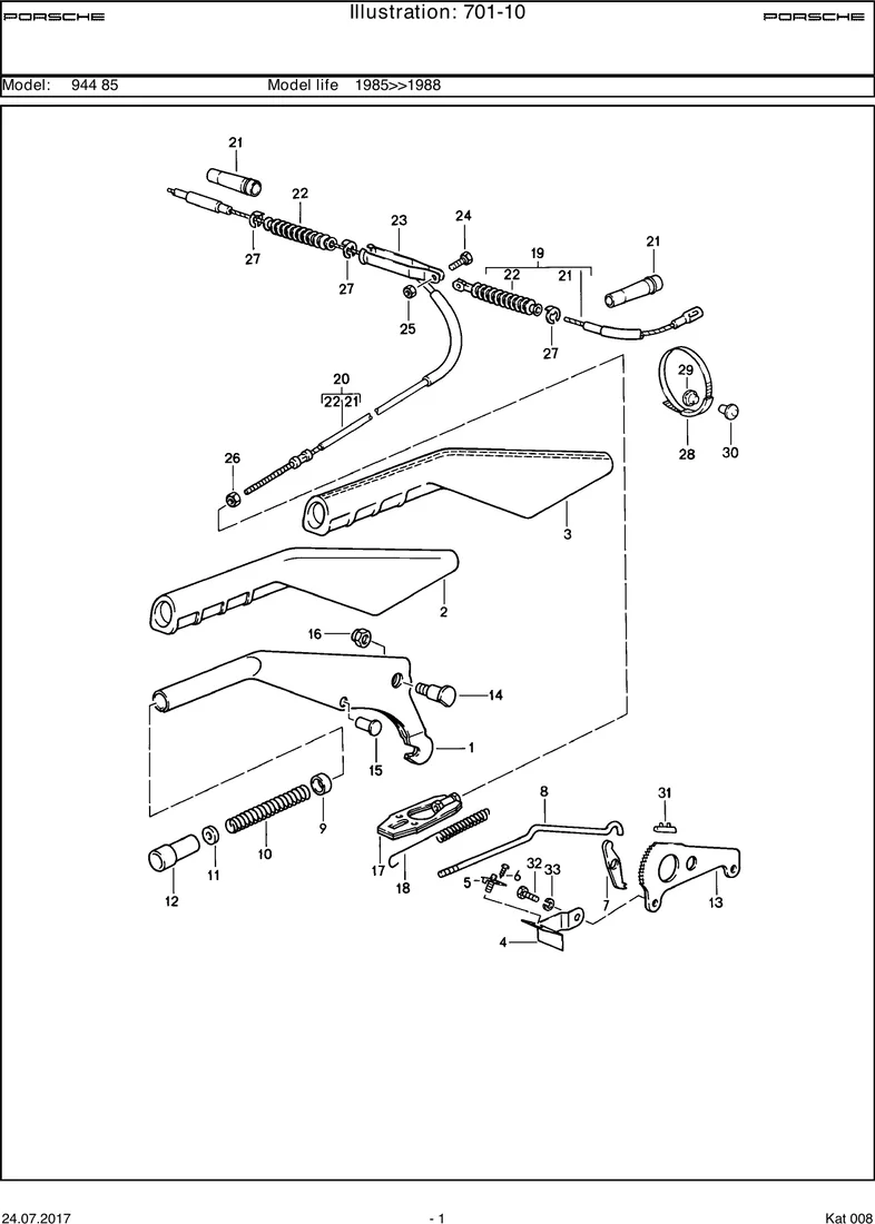 Parking-brake lever diagram