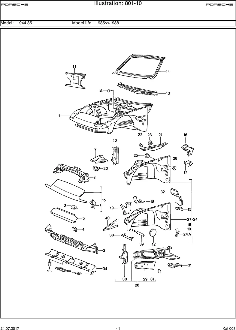 Body front section diagram