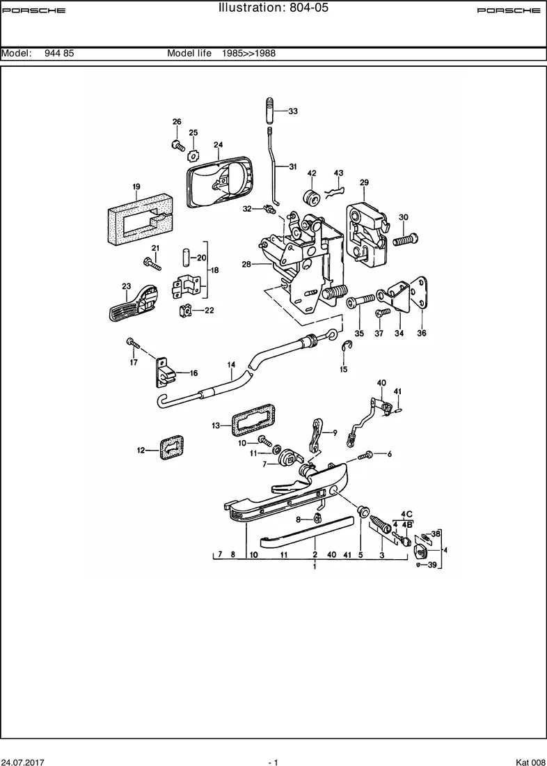 Outer door handle diagram