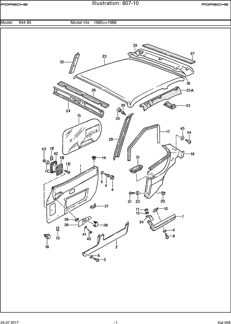 Door trim panel diagram