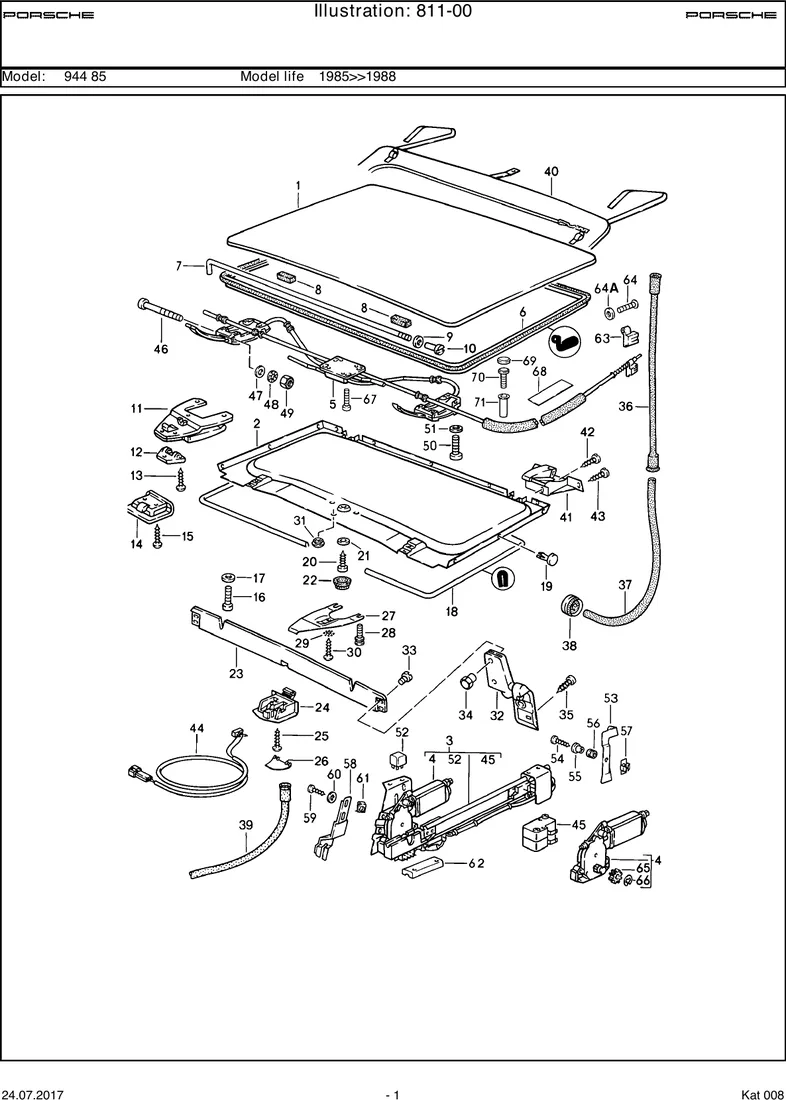 Lifting roof                                       M650 diagram