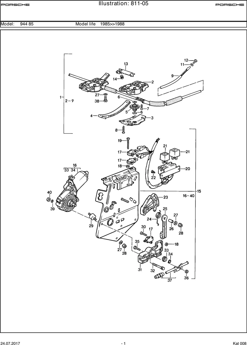 Lifting roof                                       M650 diagram