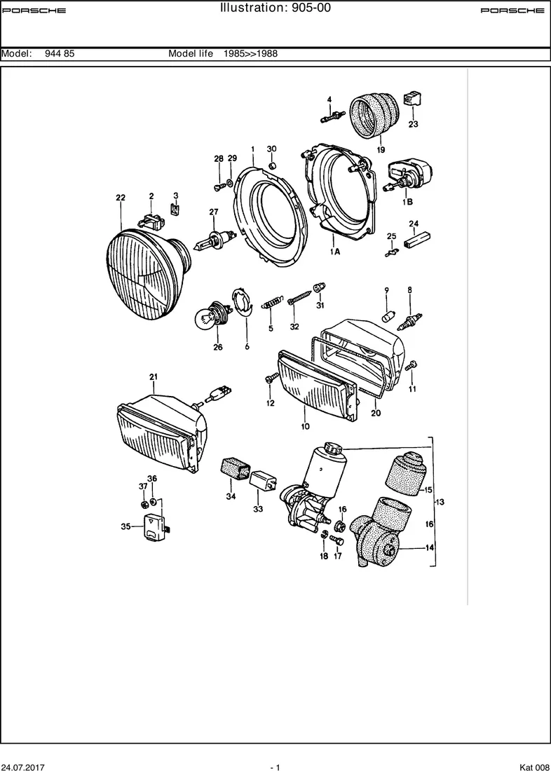 Headlamp diagram