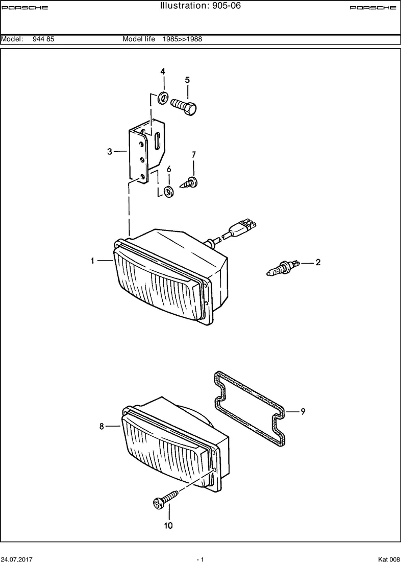 Fog headlamp                                             944,944S diagram