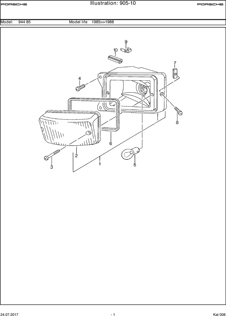 Direction indicator light                          944,944S diagram