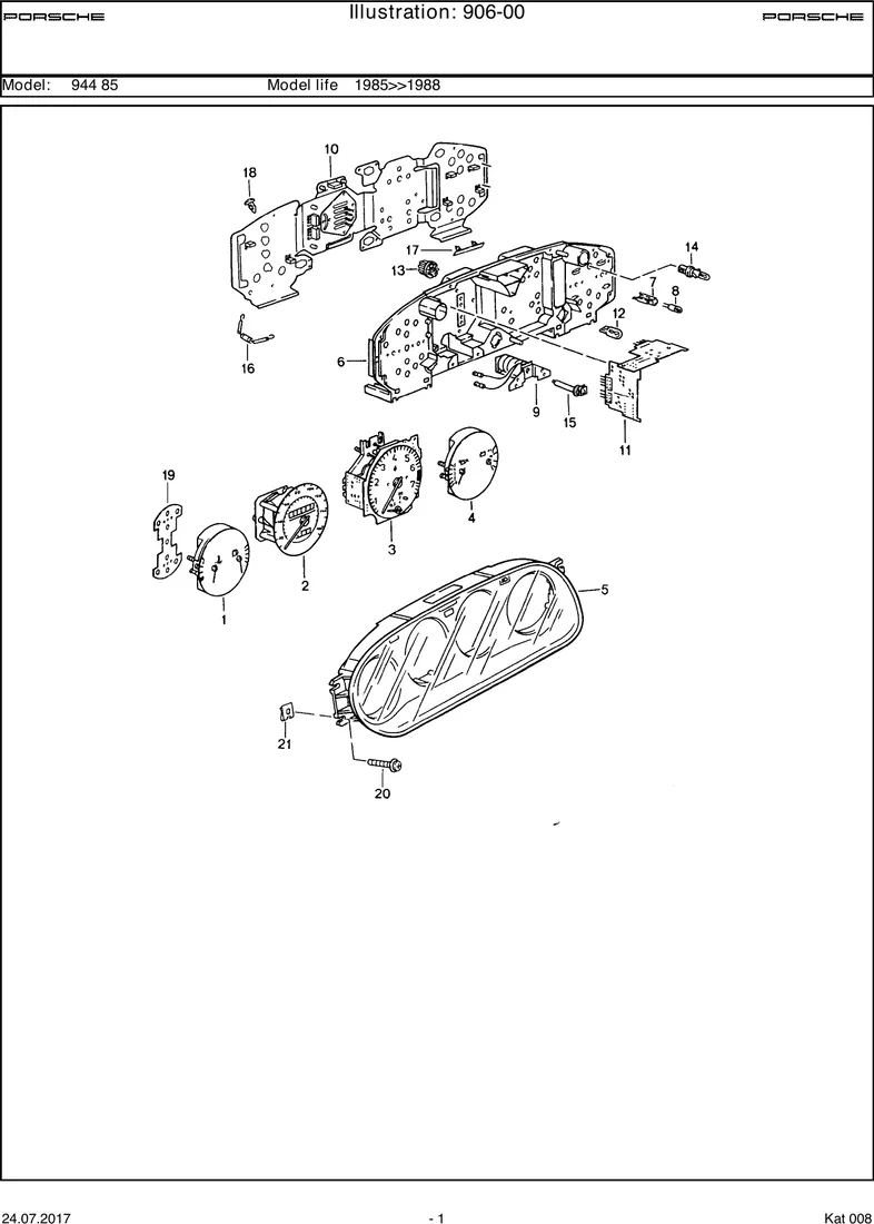 Instrument cluster                   -86 diagram
