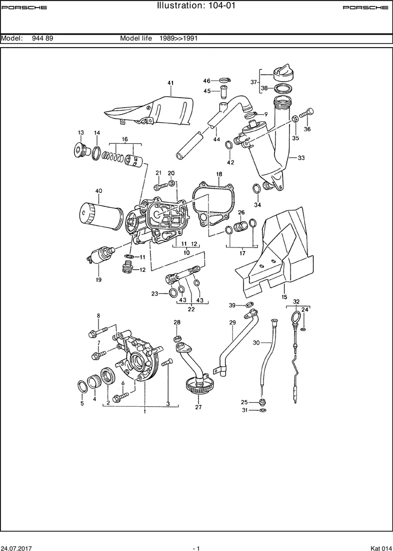 Engine lubrication                                 M44.41/52 diagram