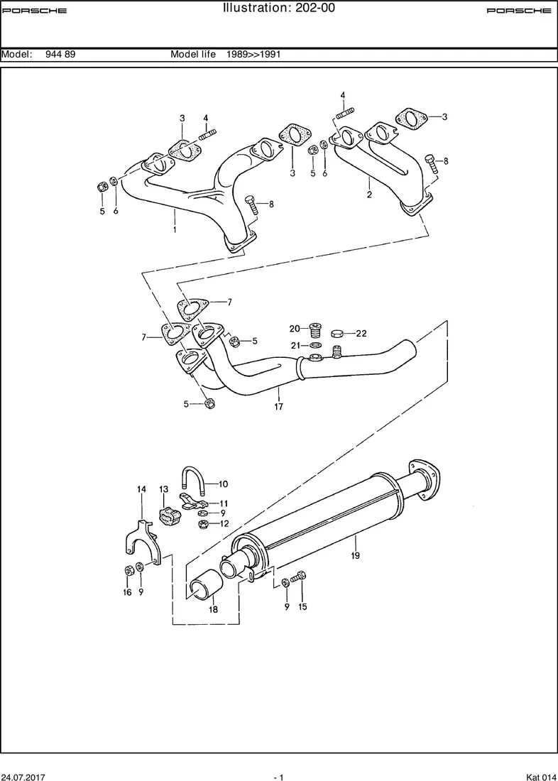 Exhaust system                                     M44.11/12 diagram