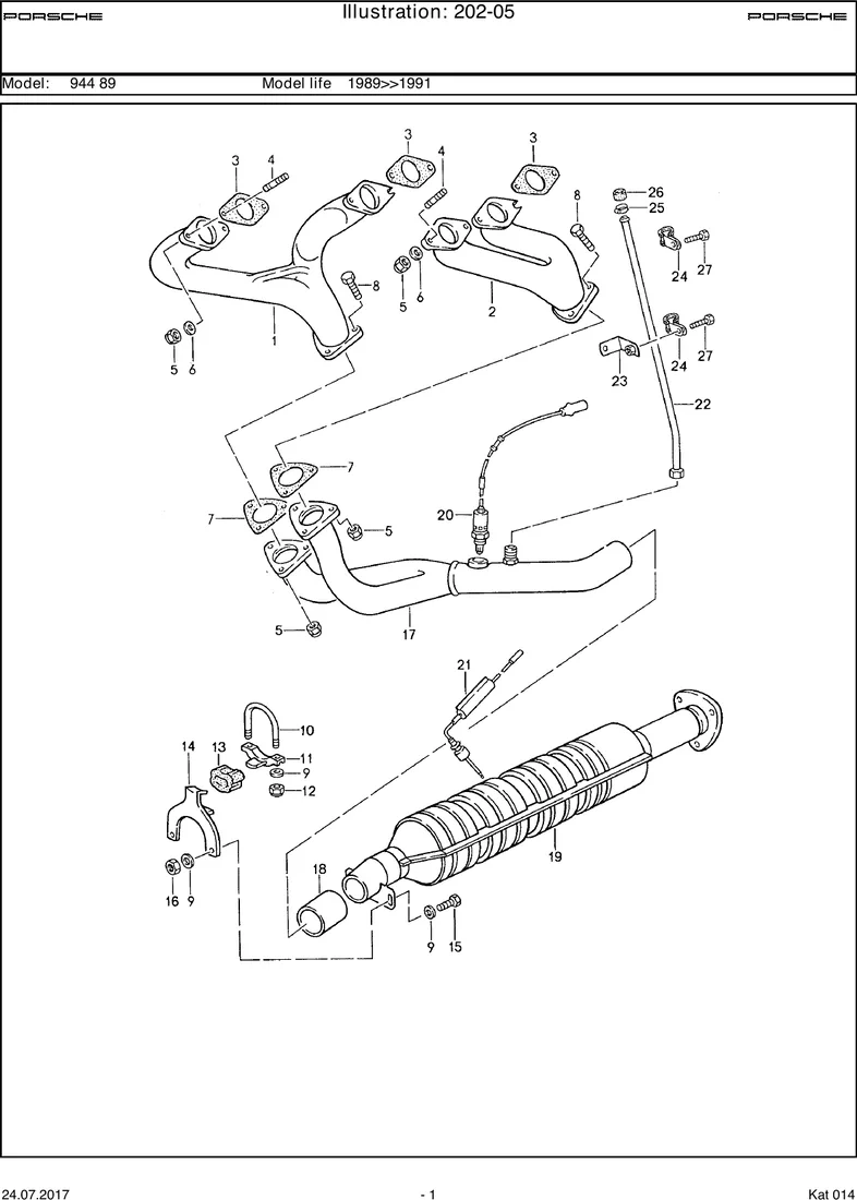 Exhaust system                                     M44.11/12 diagram