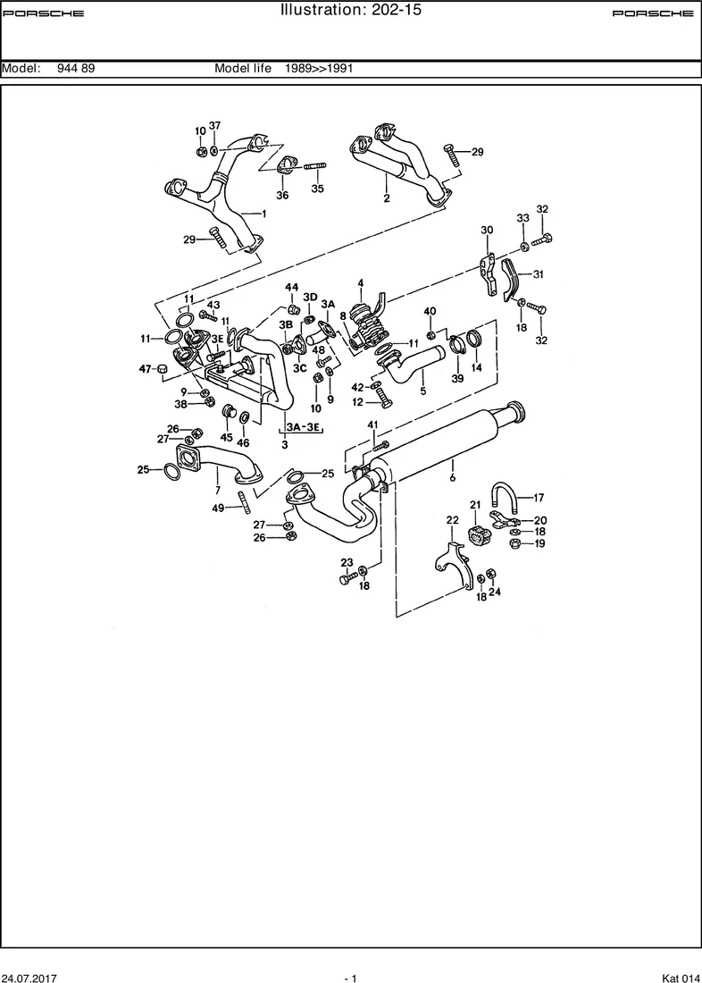 Exhaust system                                     M44.52 diagram