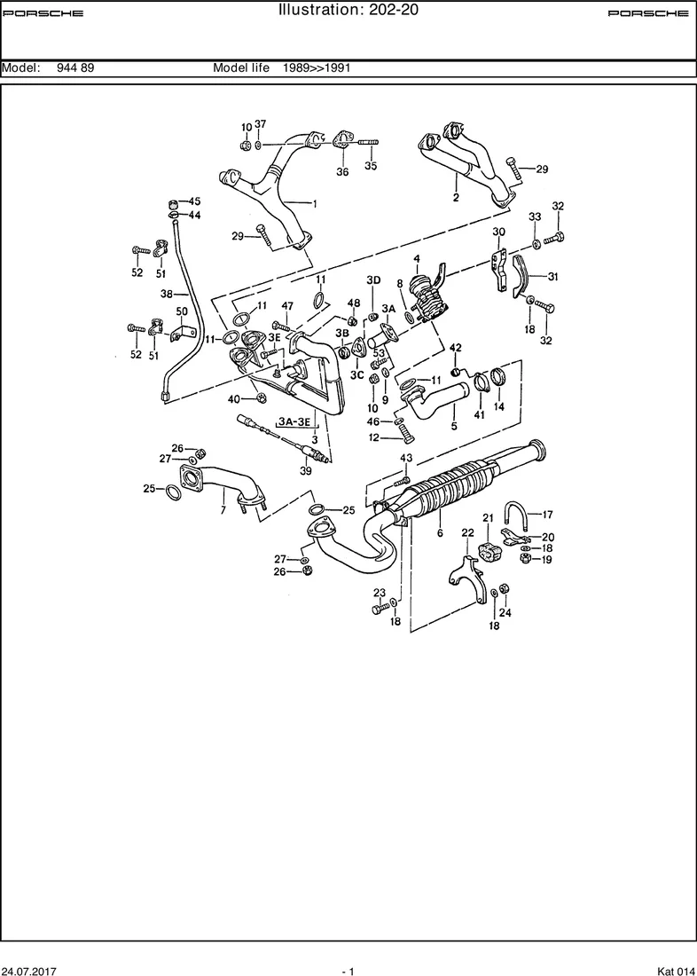 Exhaust system                                     M44.52 diagram