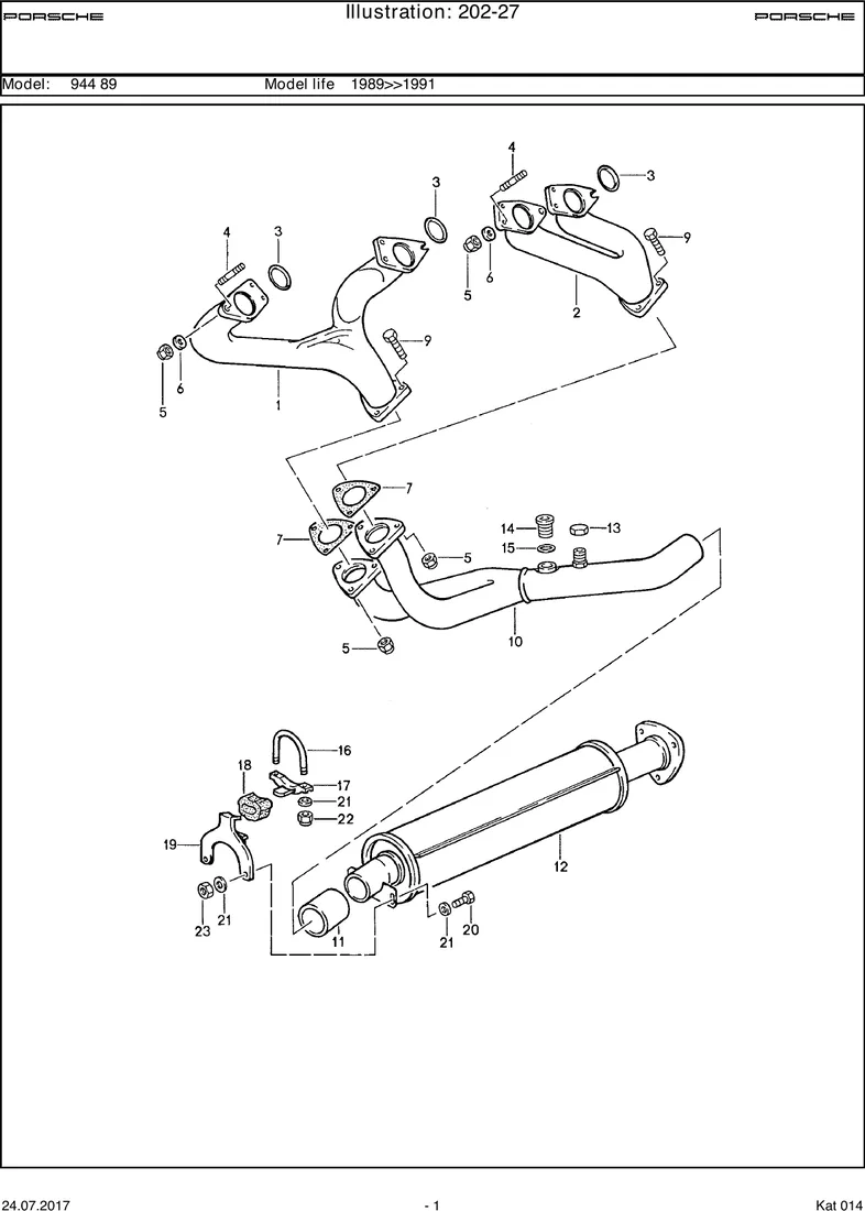 Exhaust system                                     M44.41 diagram