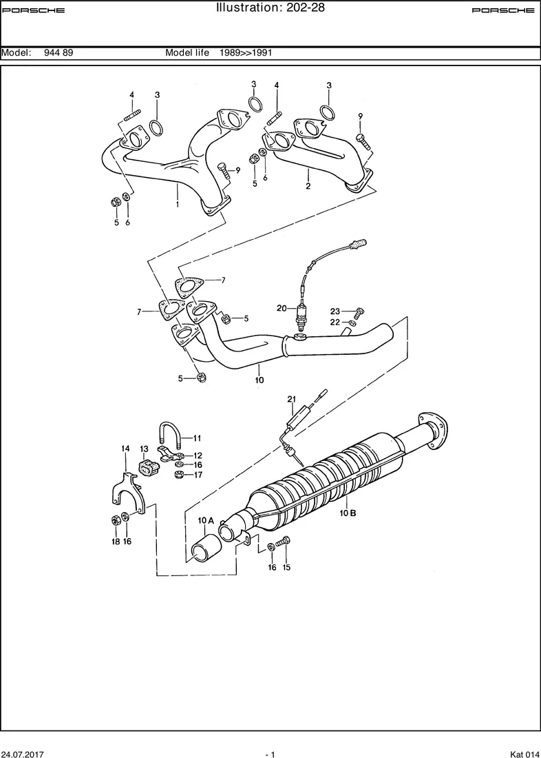 Exhaust system                                     M44.41 diagram